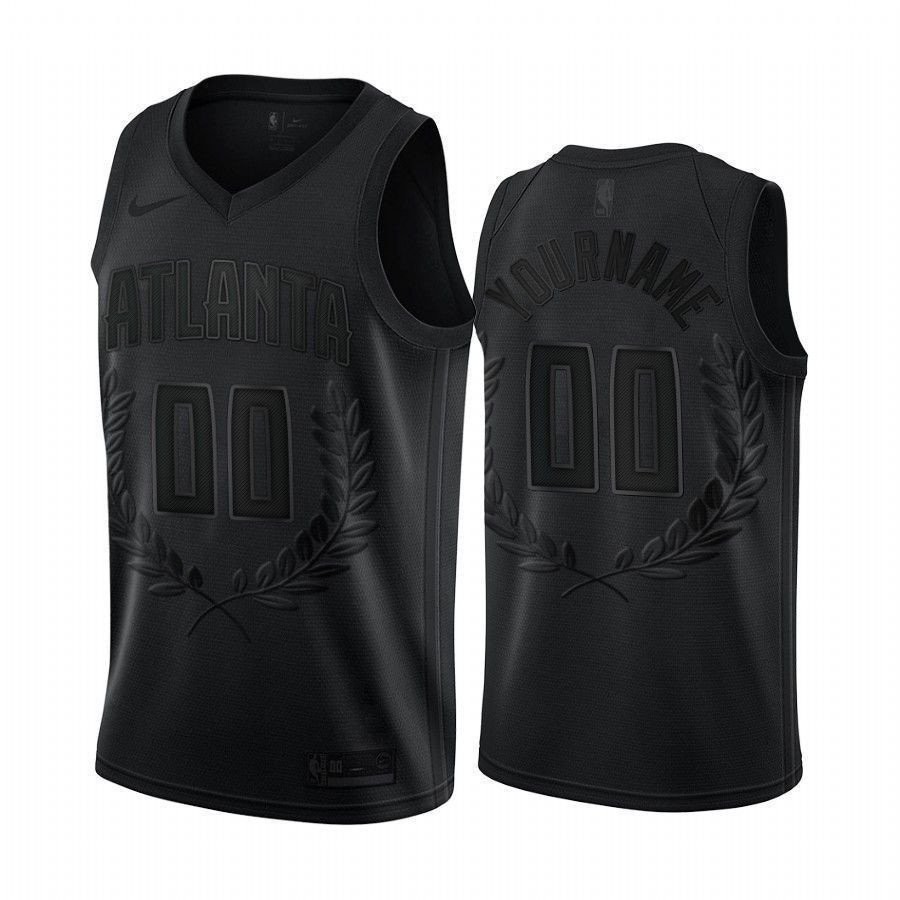 Men's Custom Atlanta Hawks Black Glory Awards Jersey S-3XL