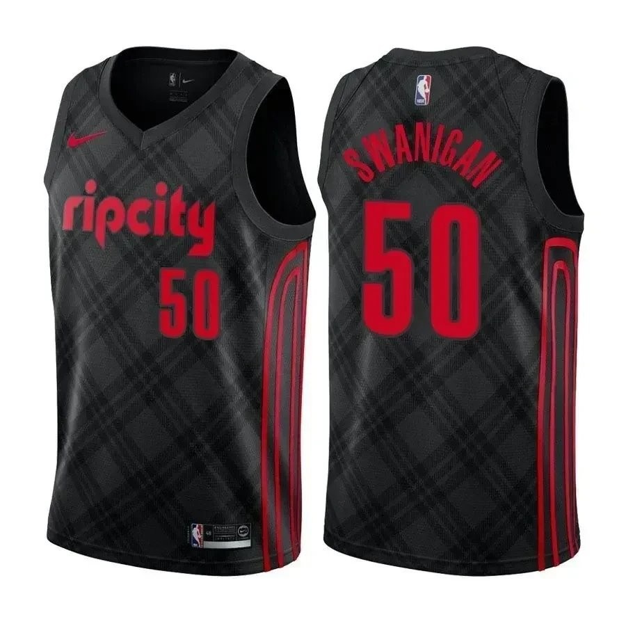 Men's Caleb Swanigan 50 City Edition Black Basketball Jersey Blazer Style