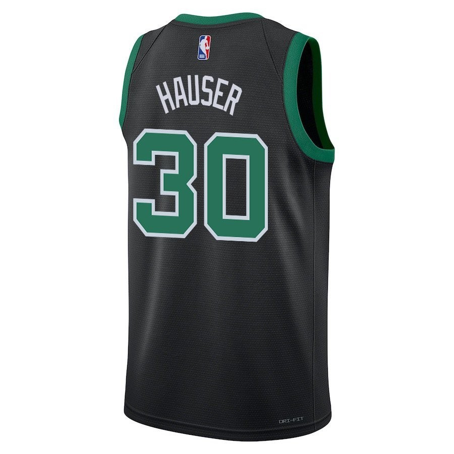 Sam Hauser 30 Boston Celtics 2024 Finals Champions Swingman Jersey Statement Edition Black - Image 3
