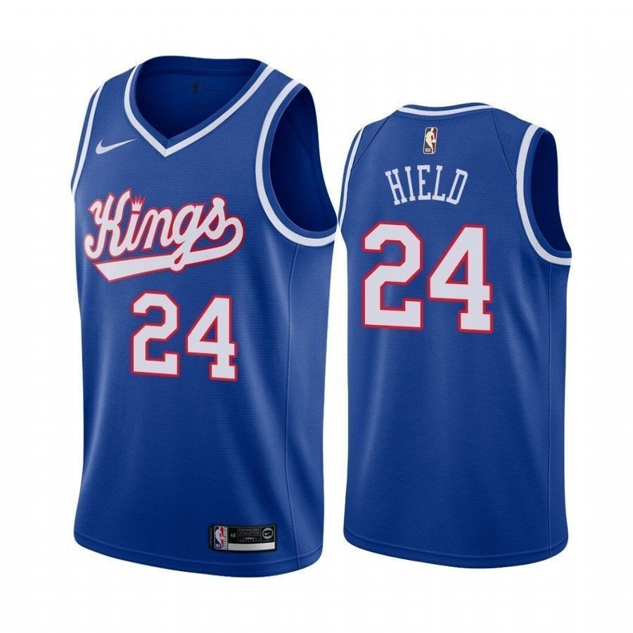 Men's Sacramento Kings Buddy Hield #24 Blue Throwback Basketball Jersey