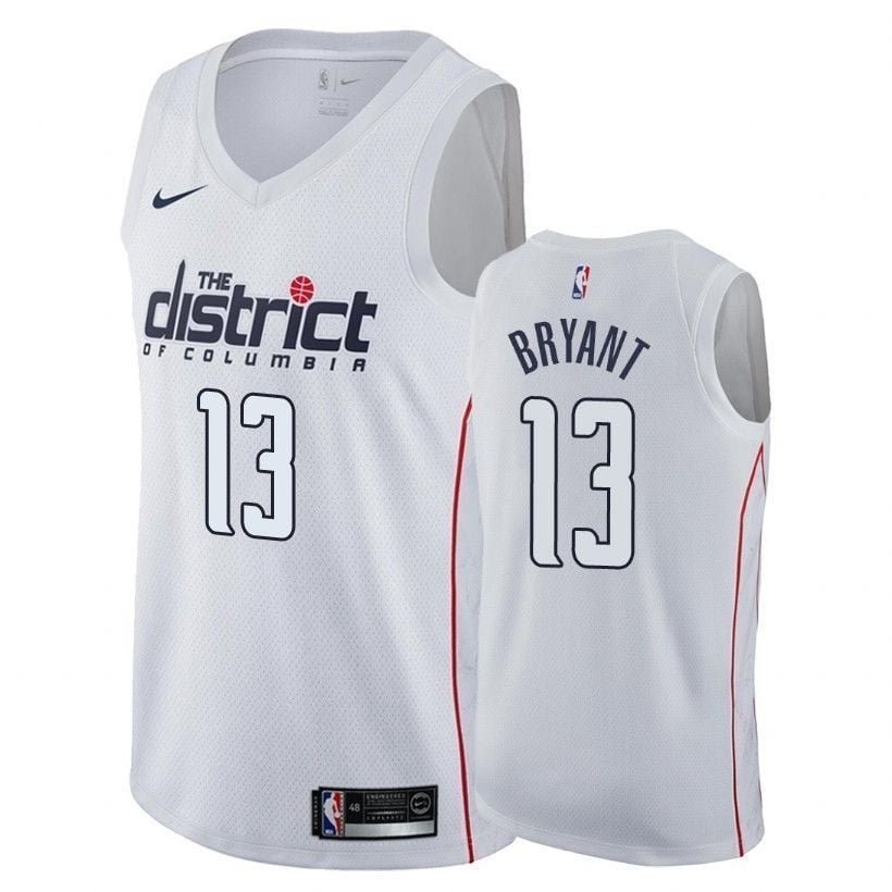 Thomas Bryant Wizards #13 City White NBA Jersey Mens S-3XL