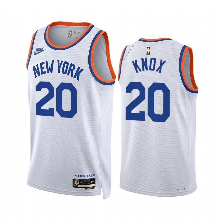 New York Knicks Kevin Knox 20 White Year Zero Classic Edition Jersey - Men Jersey