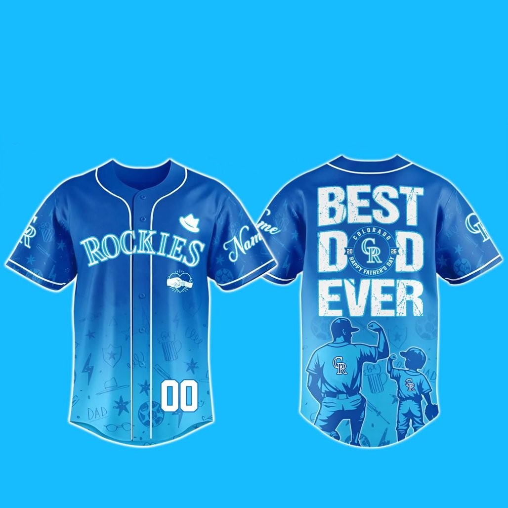 Custom Name and Number Colorado Rockies Happy Father’s Day 2026 Baseball Jersey