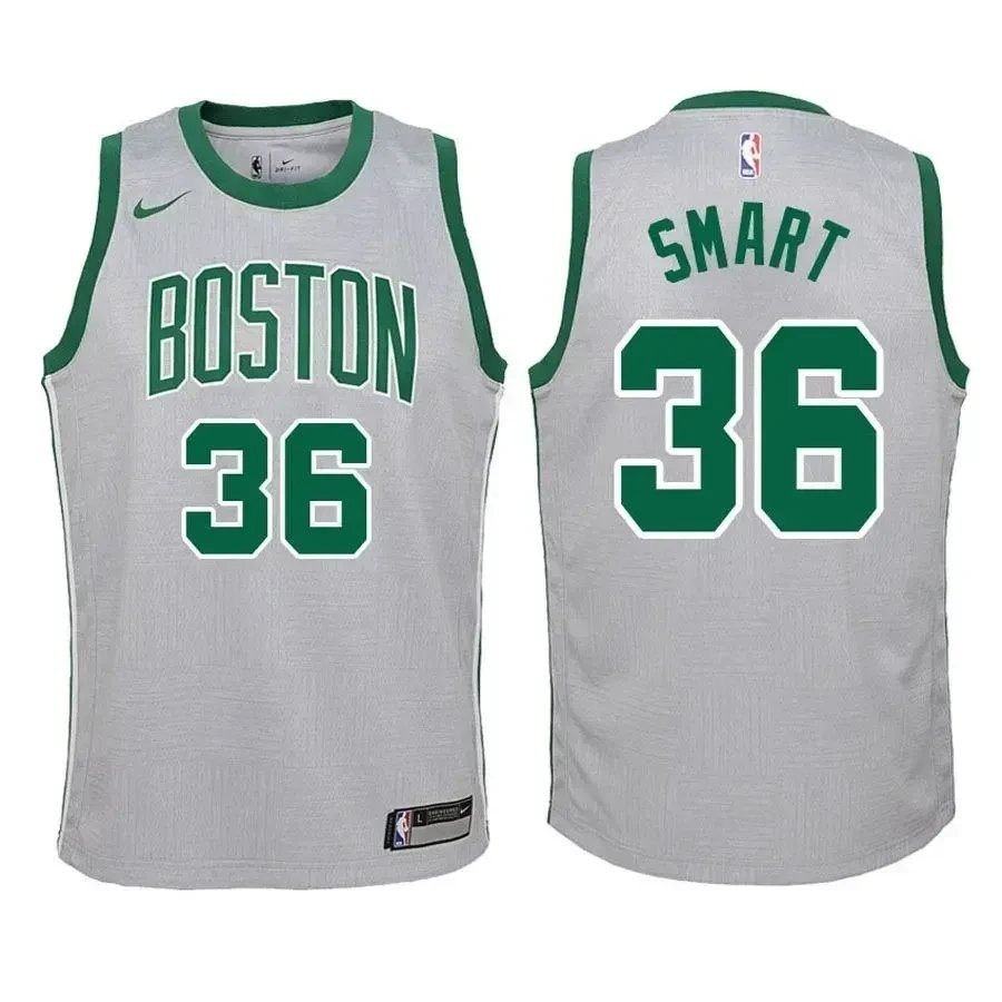 Youth Marcus Smart 36 City Edition Gray Boston Celtics Jersey Unisex S-3XL