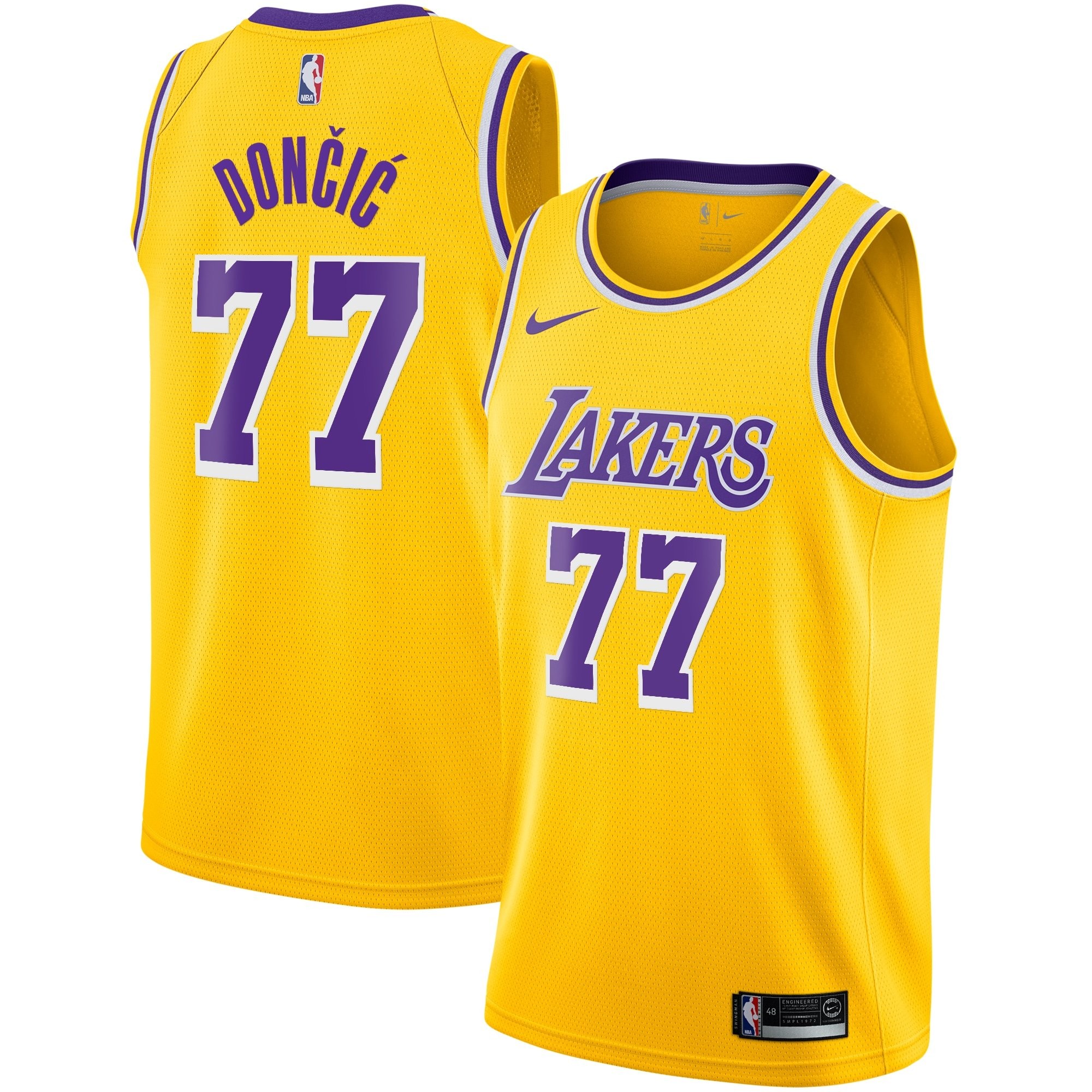 Los Angeles Lakers Icon Edition Swingman Jersey Gold Luka Doncic Youth
