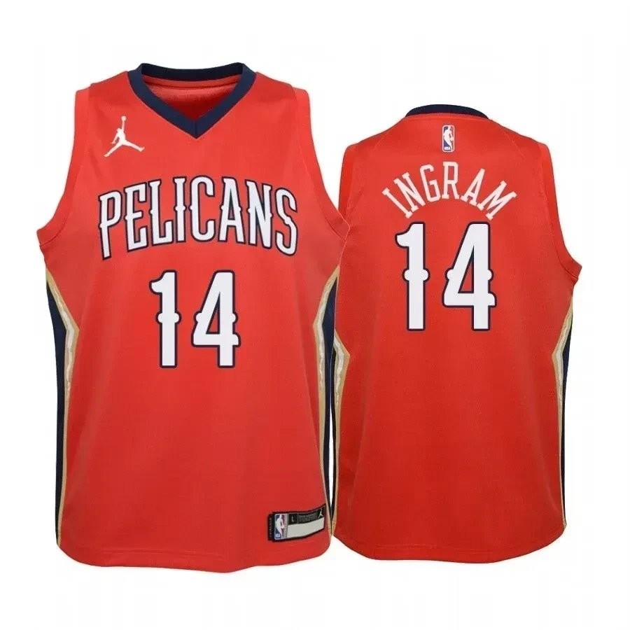 Youth Brandon Ingram New Orleans Pelicans Red State Jersey Jumpman - Unisex Multicolor