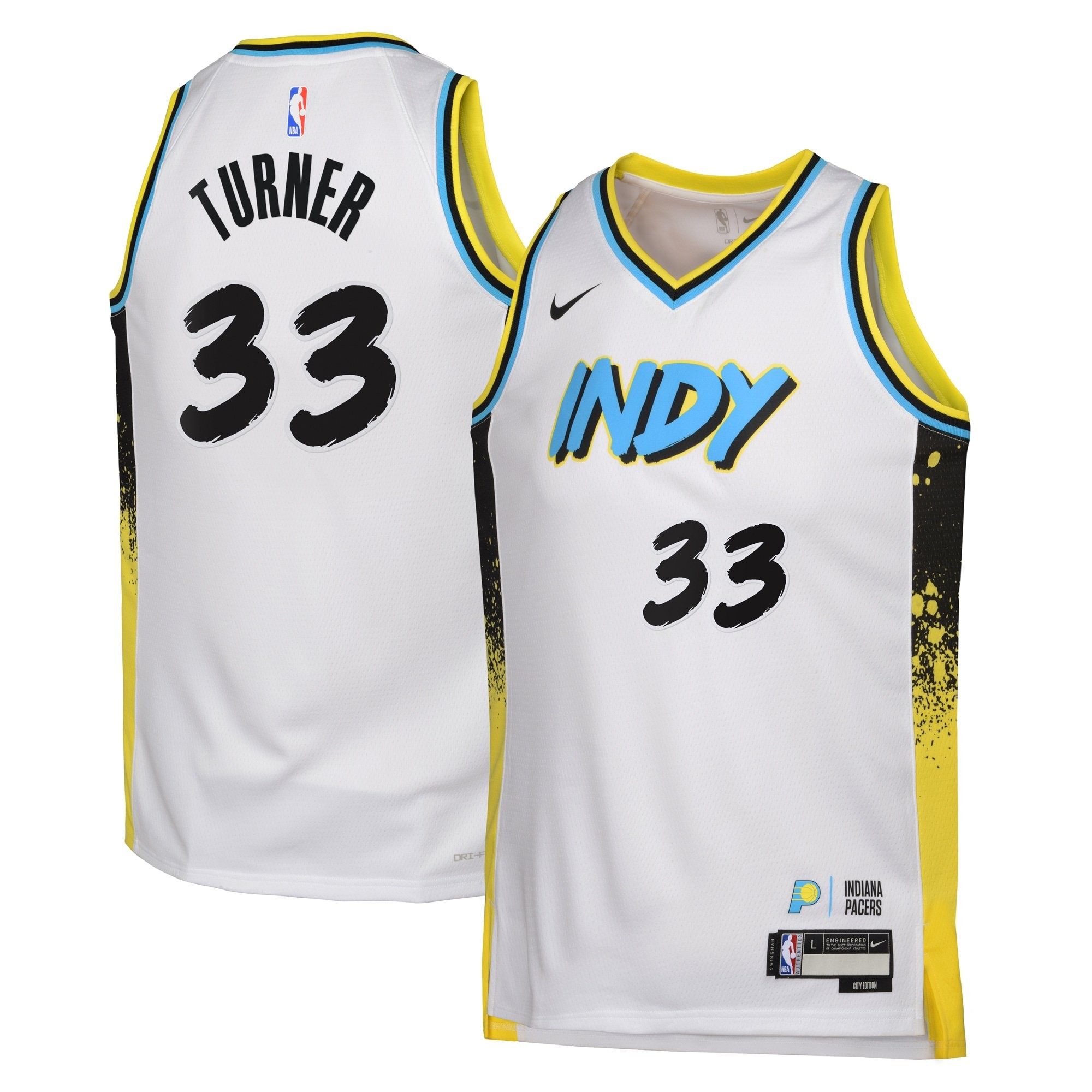 Indiana Pacers City Edition Swingman Jersey 2024 White Myles Turner Youth S-3XL