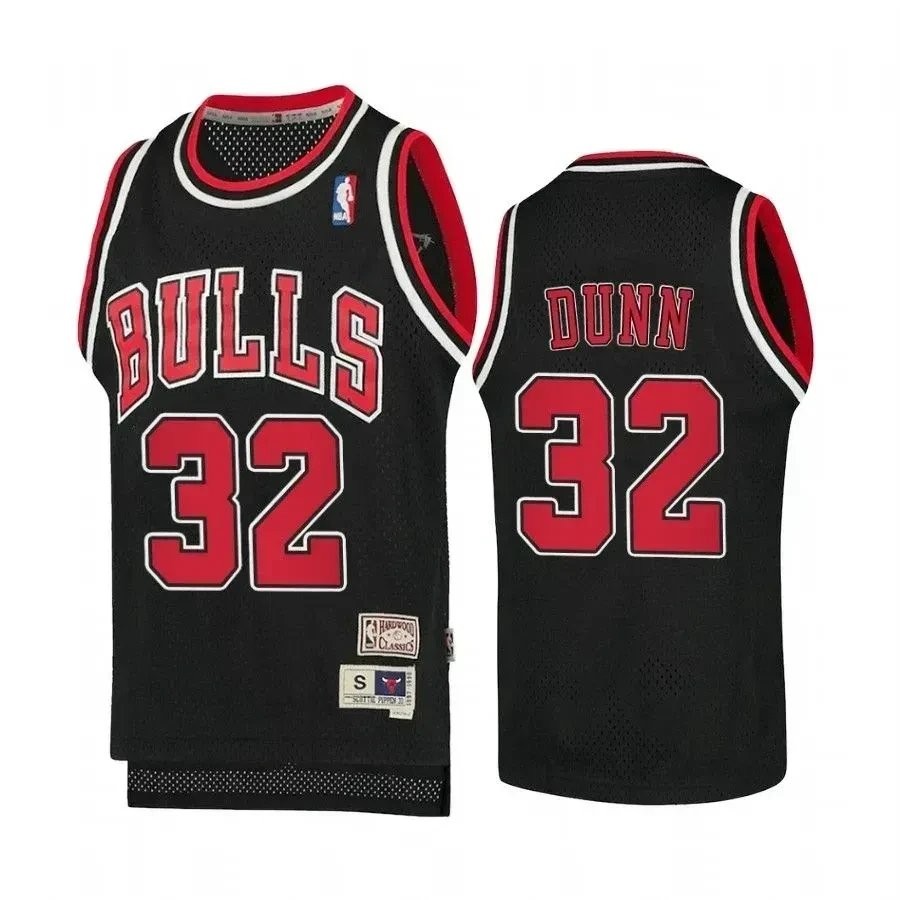 Youth Kris Dunn Chicago Bulls Hardwood Classics Jersey Black Unisex