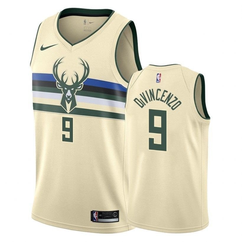 Bucks Donte DiVincenzo #9 City Edition Cream Basketball Jersey Unisex