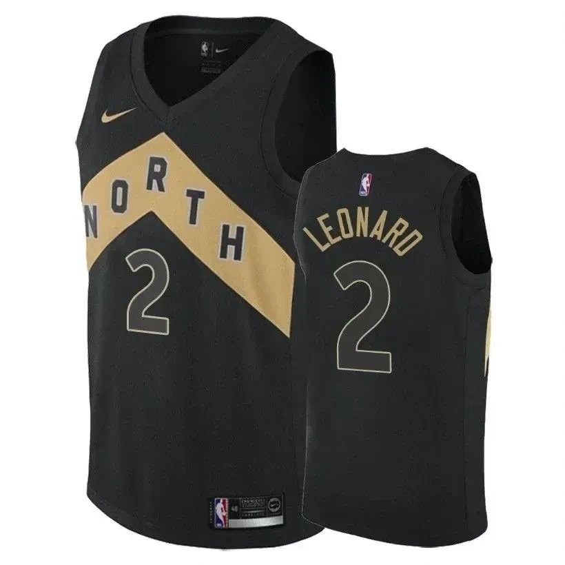 Raptors Kawhi Leonard 2 City Black Men's Basketball Jersey S-3XL