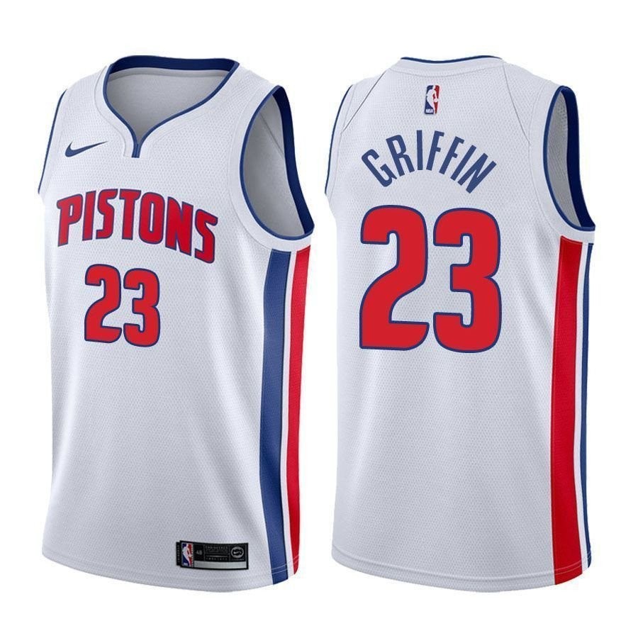 Men's Blake Griffin 23 Pistons Association White Swingman Jersey