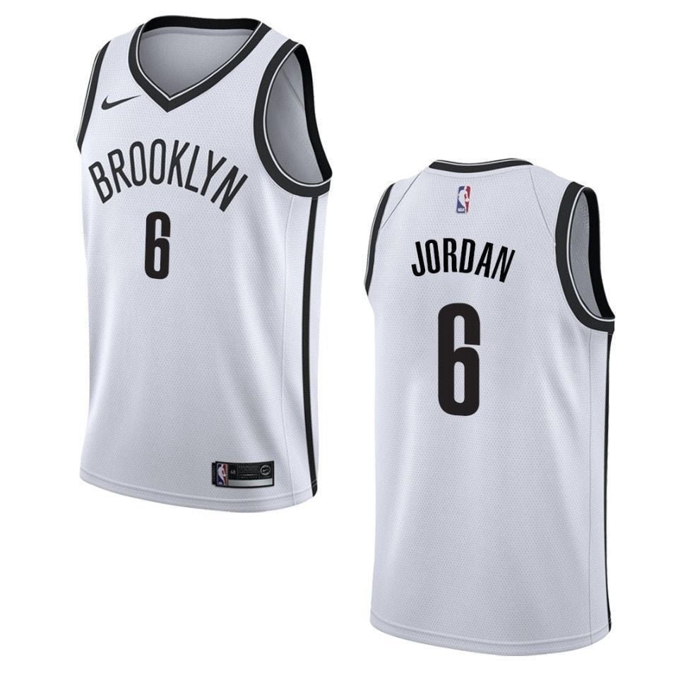 Men's Brooklyn Nets DeAndre Jordan #6 Association Swingman Jersey White