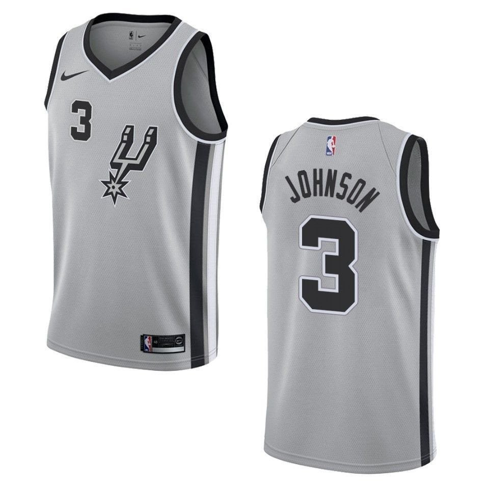 Men's San Antonio Spurs Keldon Johnson Statement Swingman Jersey Gray S-3XL