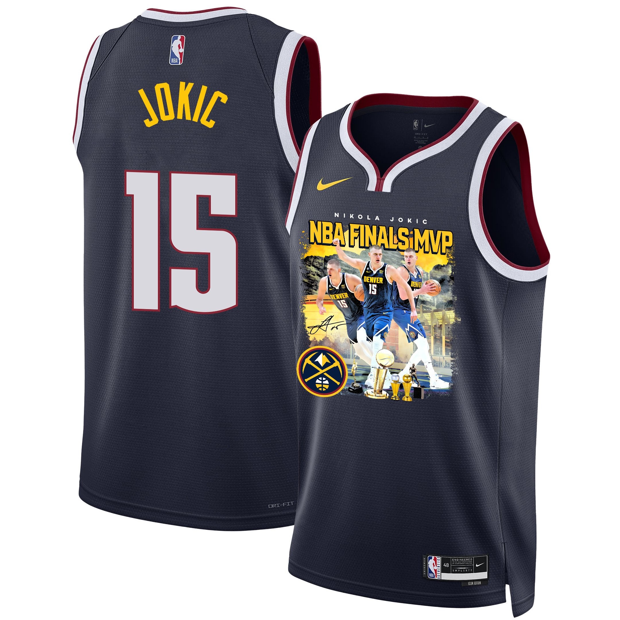 Nikola Jokic Denver Nuggets 2023 NBA Champions Swingman Jersey Black Unisex