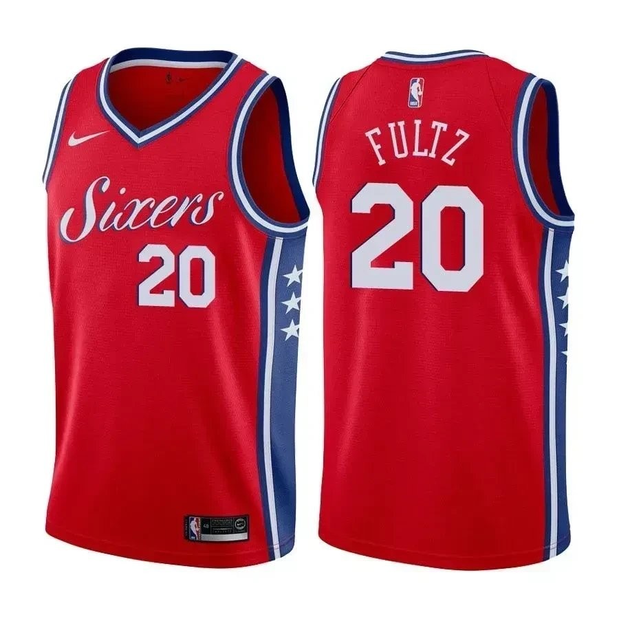 Men's 76ers Male Markelle Fultz 20 Statet Red Jersey
