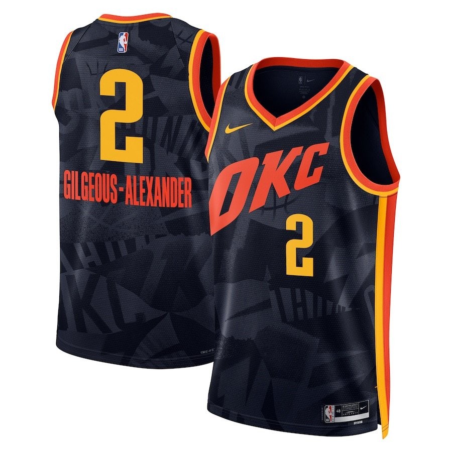 Shai Gilgeous-Alexander 2 Oklahoma City Thunder 2023/24 City Edition Swingman Jersey Navy