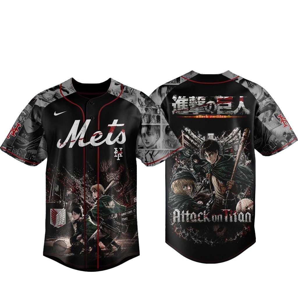 New York Mets x Attack on Titan 2026 Baseball Jersey