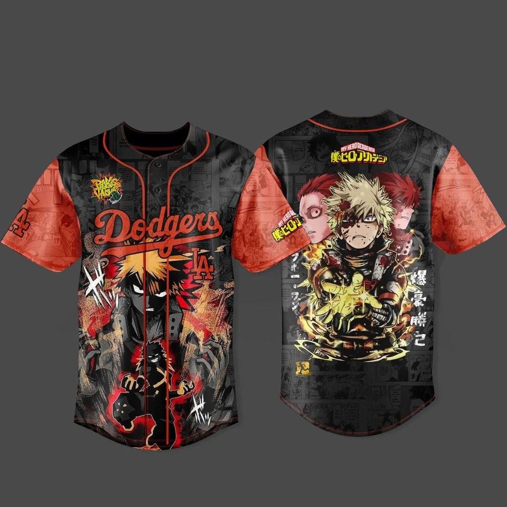 Los Angeles Dodgers x My Hero Academia U.S. Tour 2026 Bakugo Baseball Jersey