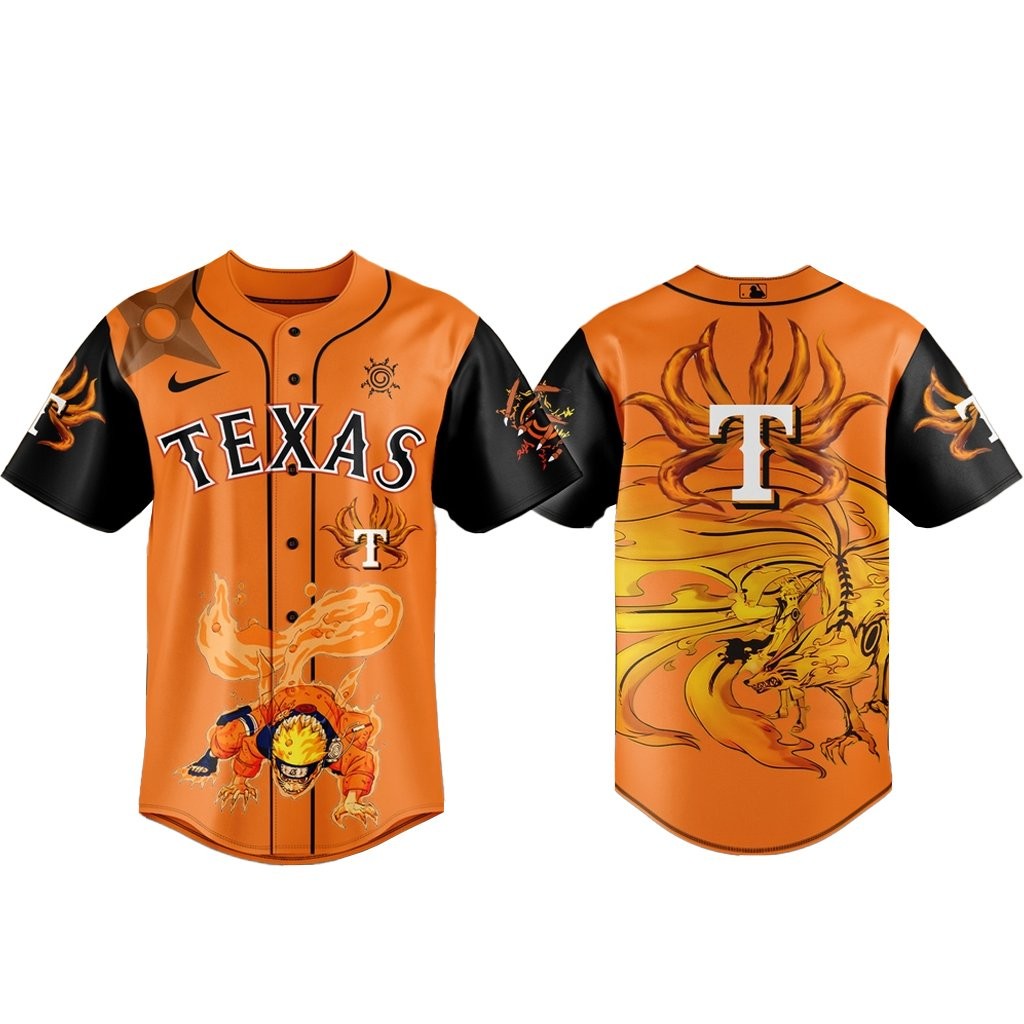 Texas Rangers x Naruto Kurama Baseball Jersey Version 2