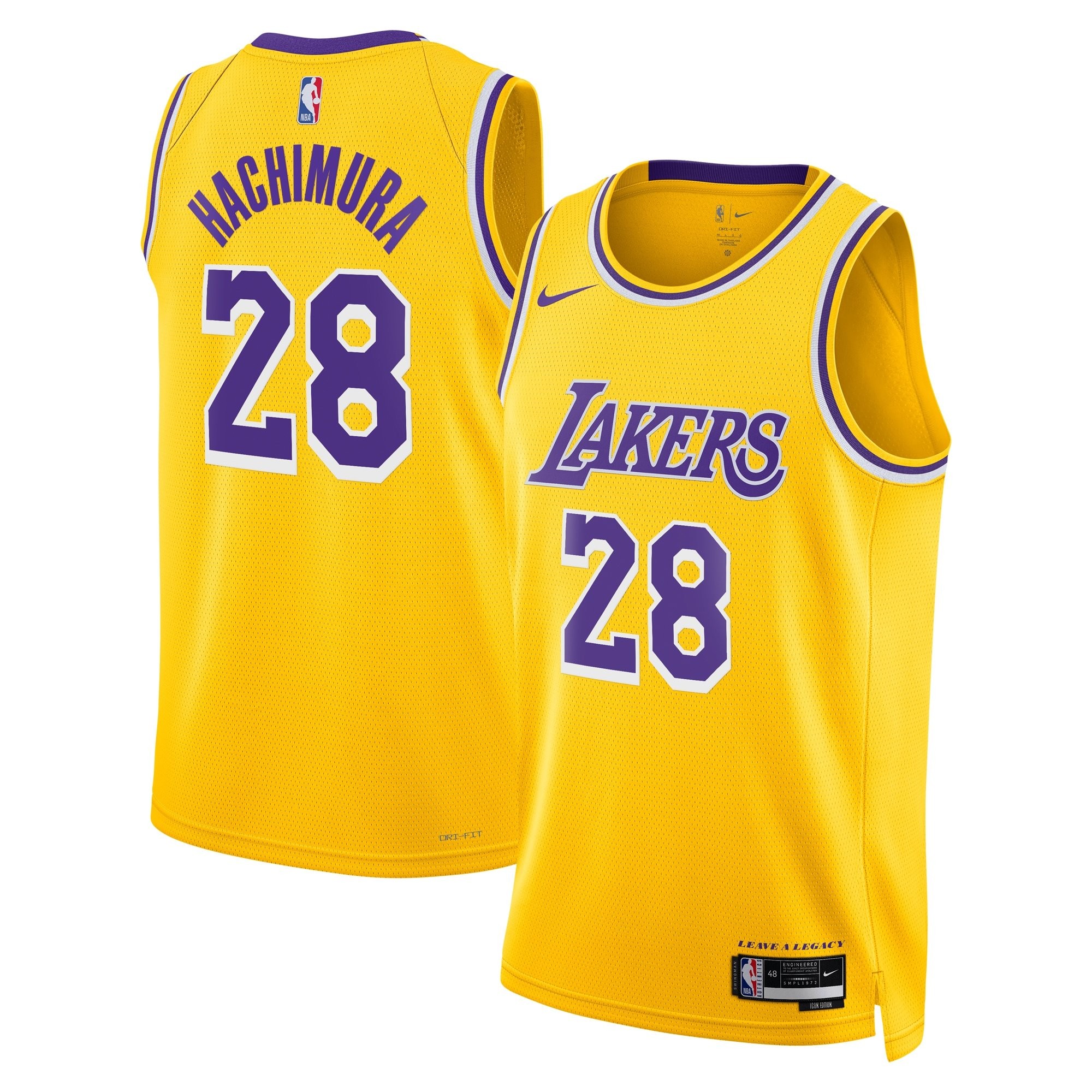 Los Angeles Lakers Icon Swingman Jersey Gold Rui Hachimura Youth