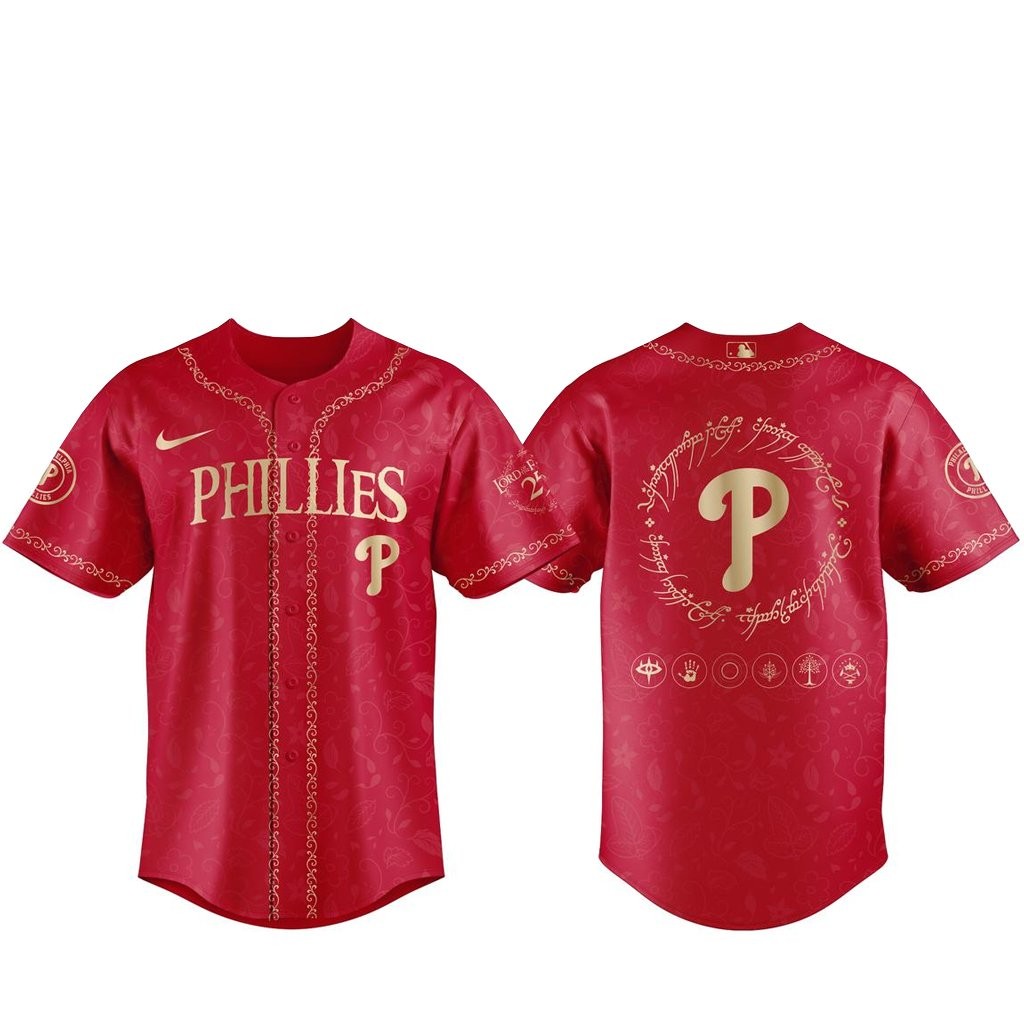 Philadelphia Phillies The Lord of The Rings 2026 Night Red Baseball Jersey