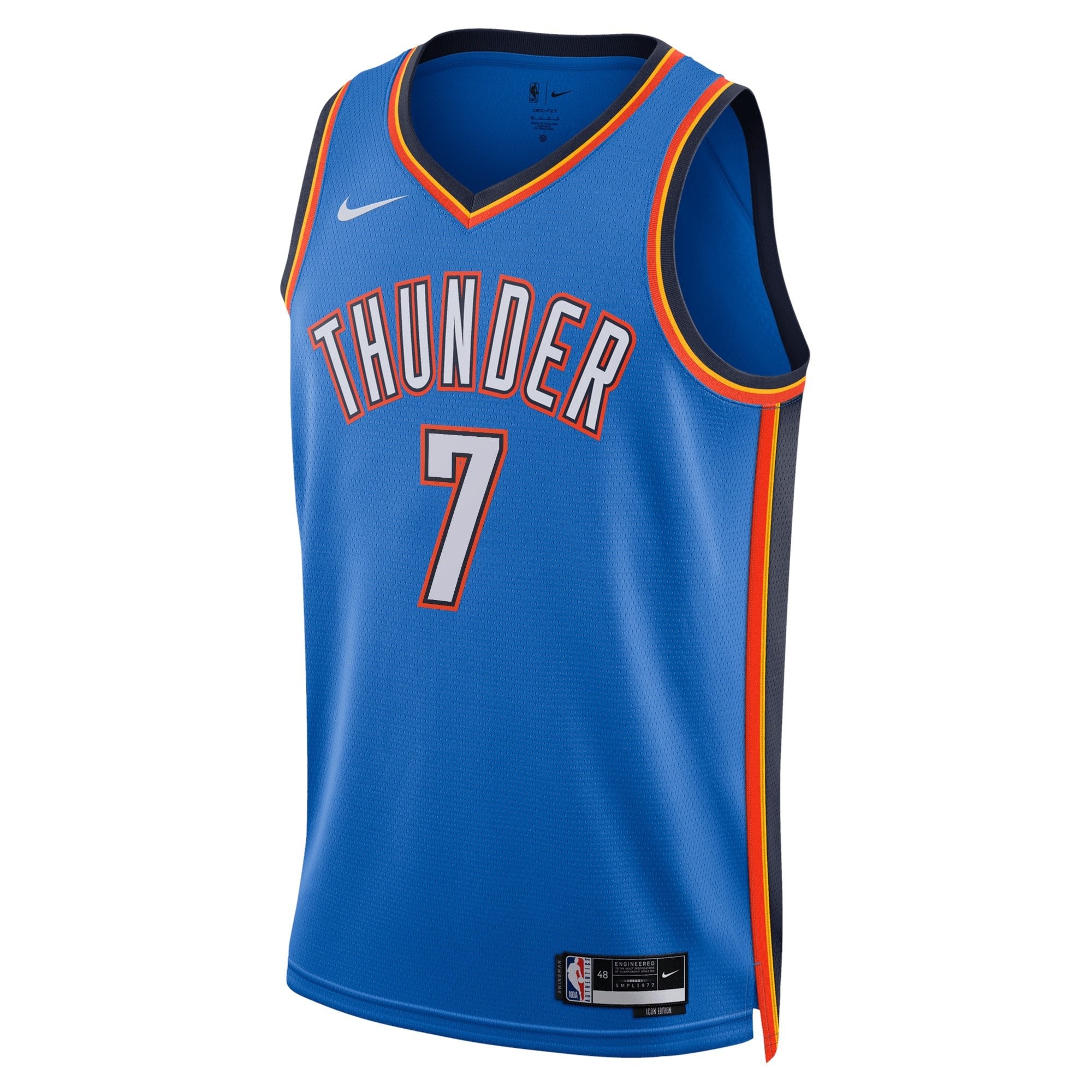 Oklahoma City Thunder Icon Edition Swingman Jersey Blue Chet Holmgren Unisex