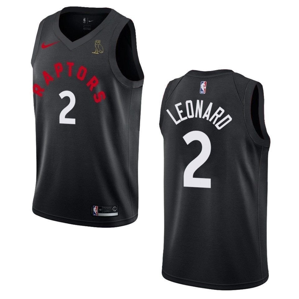 Men's Toronto Raptors Kawhi Leonard Drake OVO Collection Jersey Black Multicolor