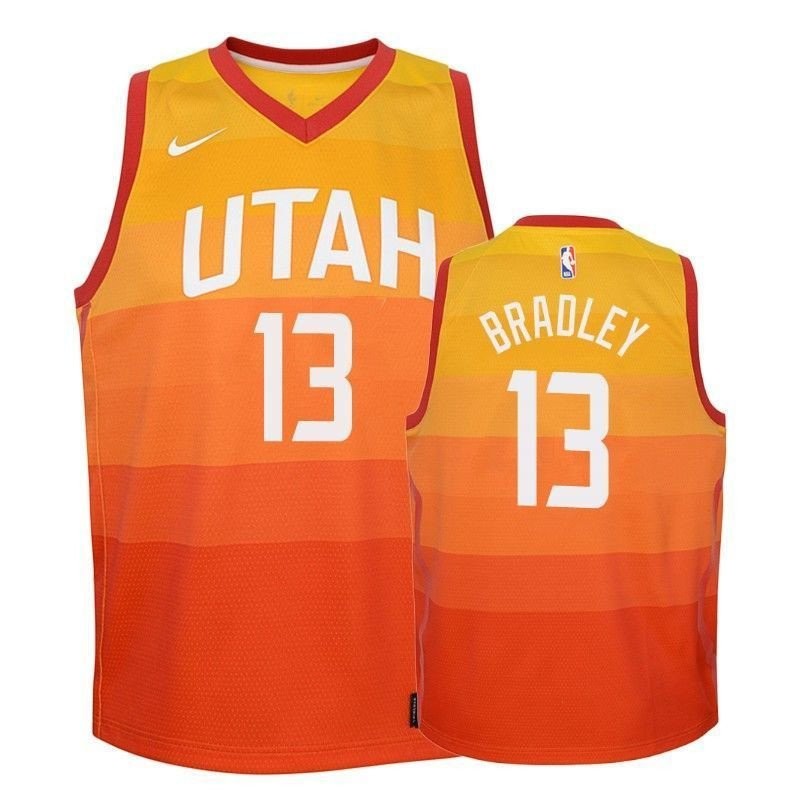 Youth Jazz Tony Bradley 13 City Red Multicolor Jersey S-3XL