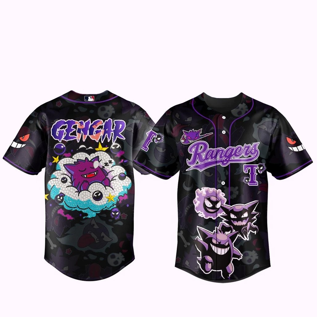 Texas Rangers x Pokemon Gengar 2026 Baseball Jersey Version 1