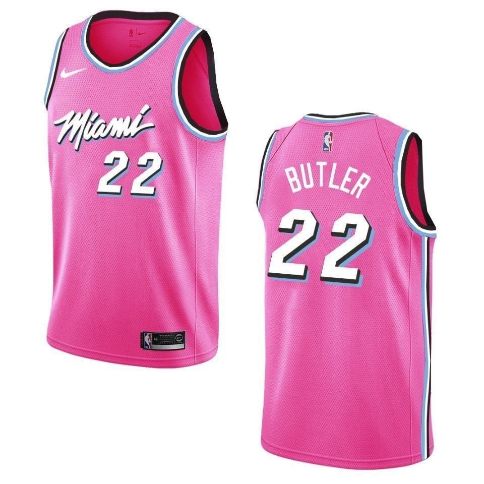 Men's Miami Heat Jimmy Butler 22 Earned Swingman Jersey Pink