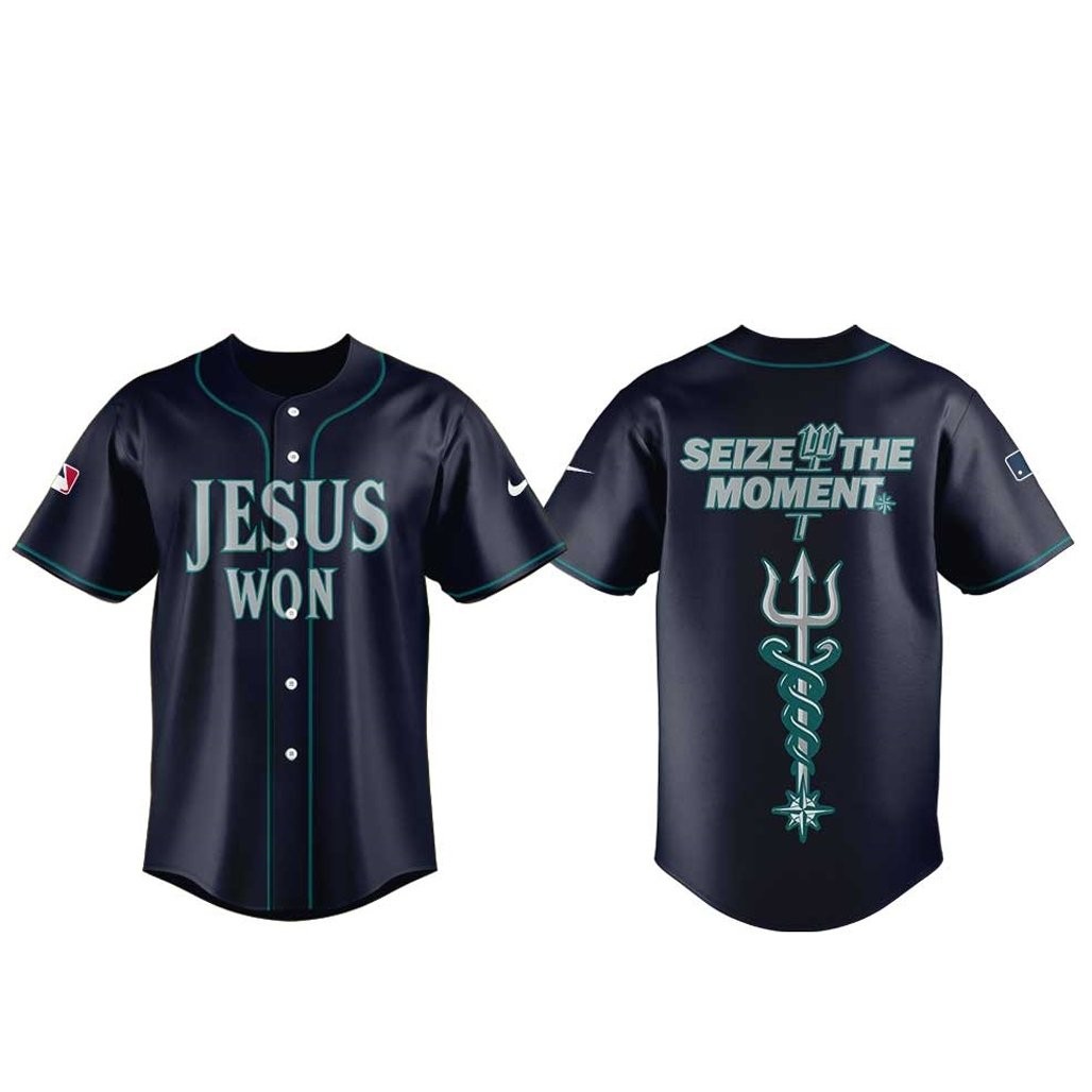 Seattle Mariners Jesus Won Seize The Moment Baseball Jersey