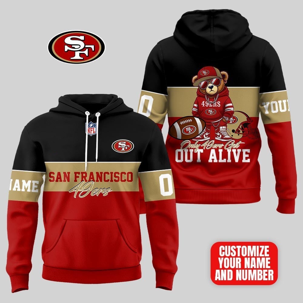 Musemora - Men's San Francisco 49ers Hoodie - Game Day Football