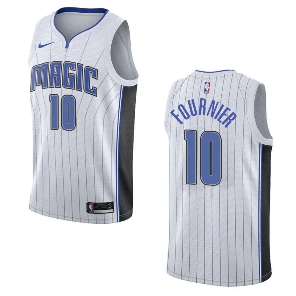 Men's Orlando Magic 10 Evan Fournier Association Swingman Jersey White