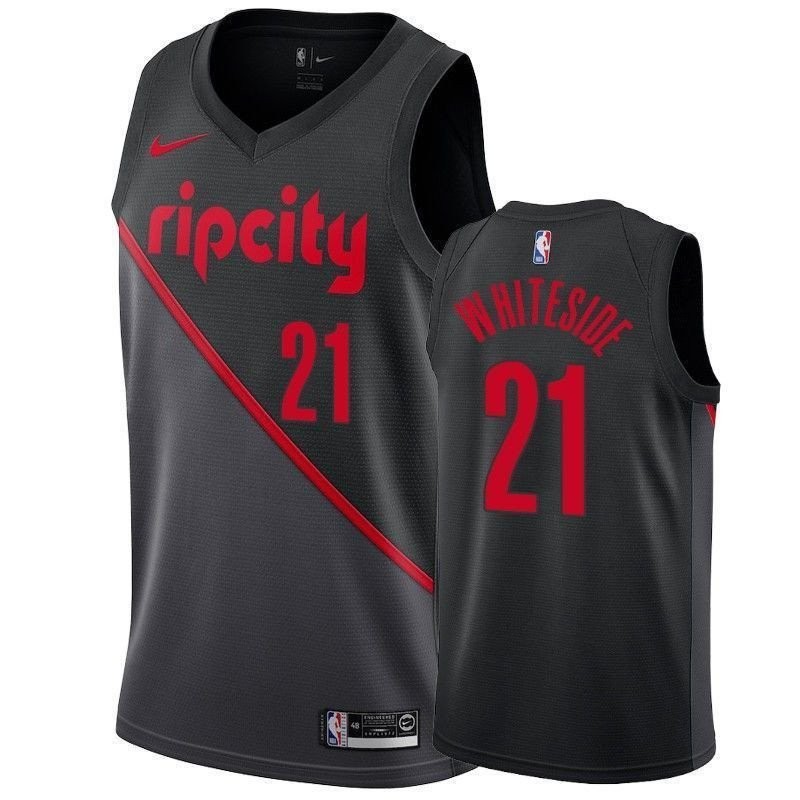 Portland Trail Blazers Hassan Whiteside 21 City Men's Jersey - Multicolor Polyester Unisex