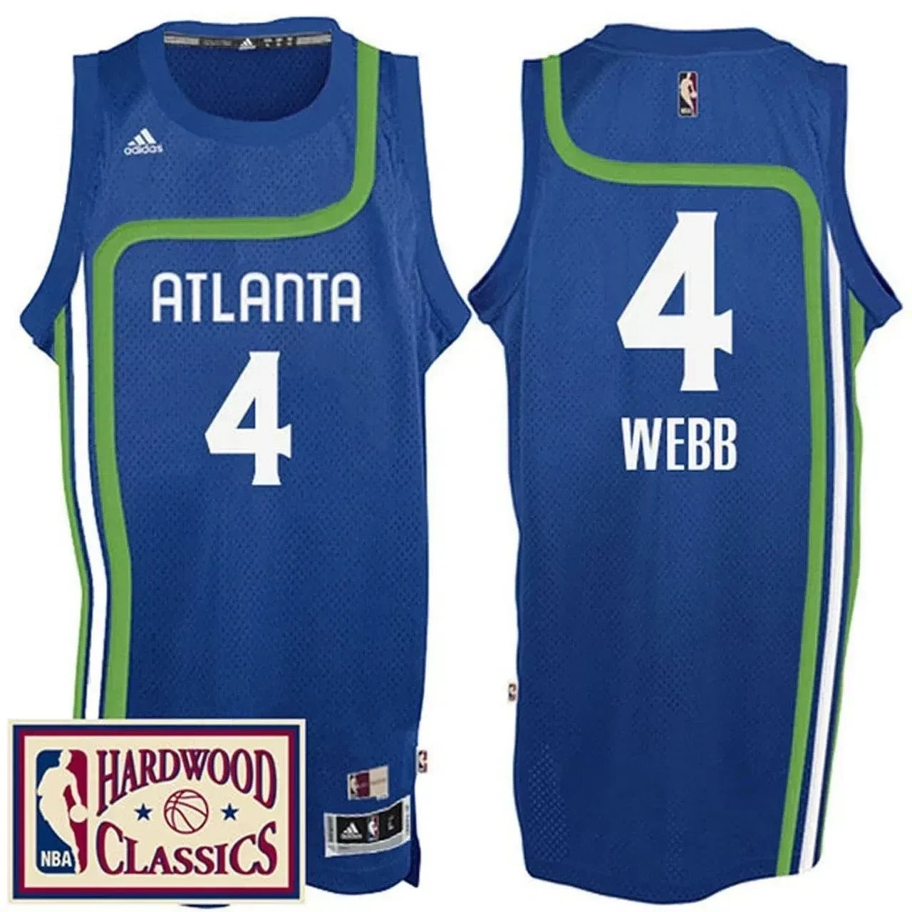 Men's Male 2016-17 Season Atlanta Hawks 4 Hardwood Classics Throwback Royal Jersey Spud Webb Jersey