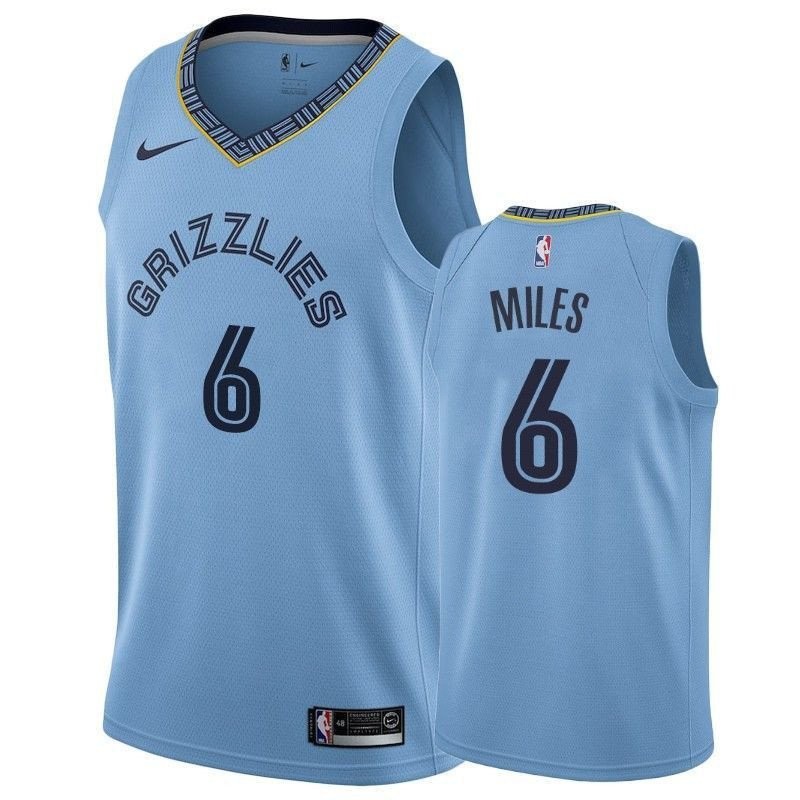 Men's Grizzlies C.J. Miles #6 State Blue Basketball Jersey S-3XL