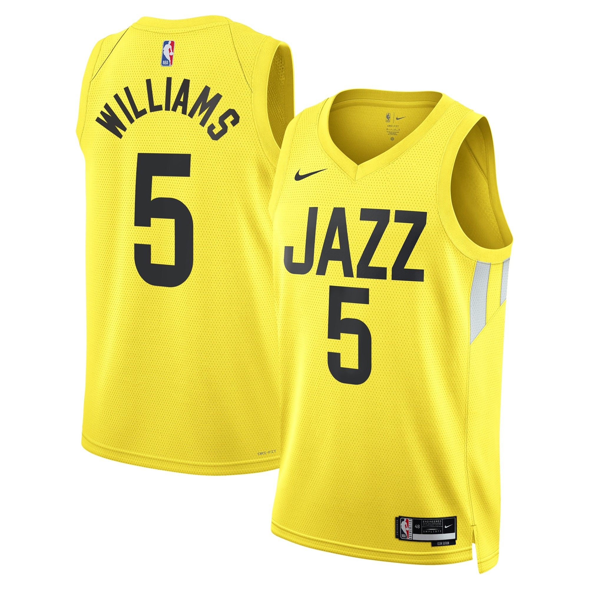 Utah Jazz Icon Swingman Jersey Gold Cody Williams Unisex
