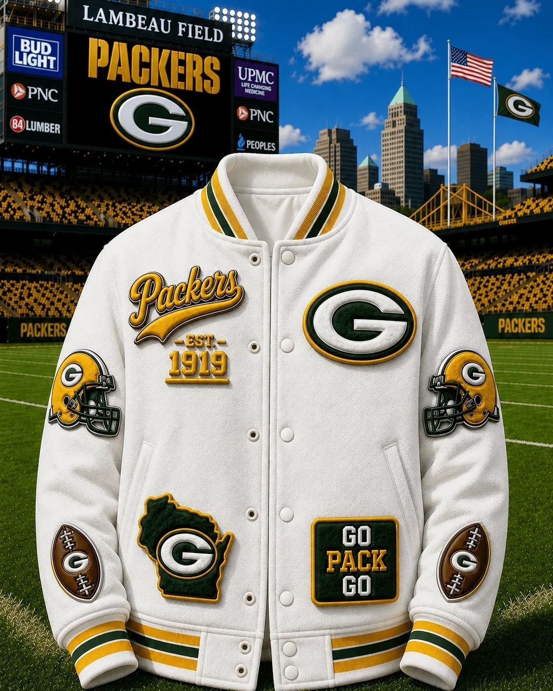 Musemora - Unisex Green Bay Packers Jacket - Football