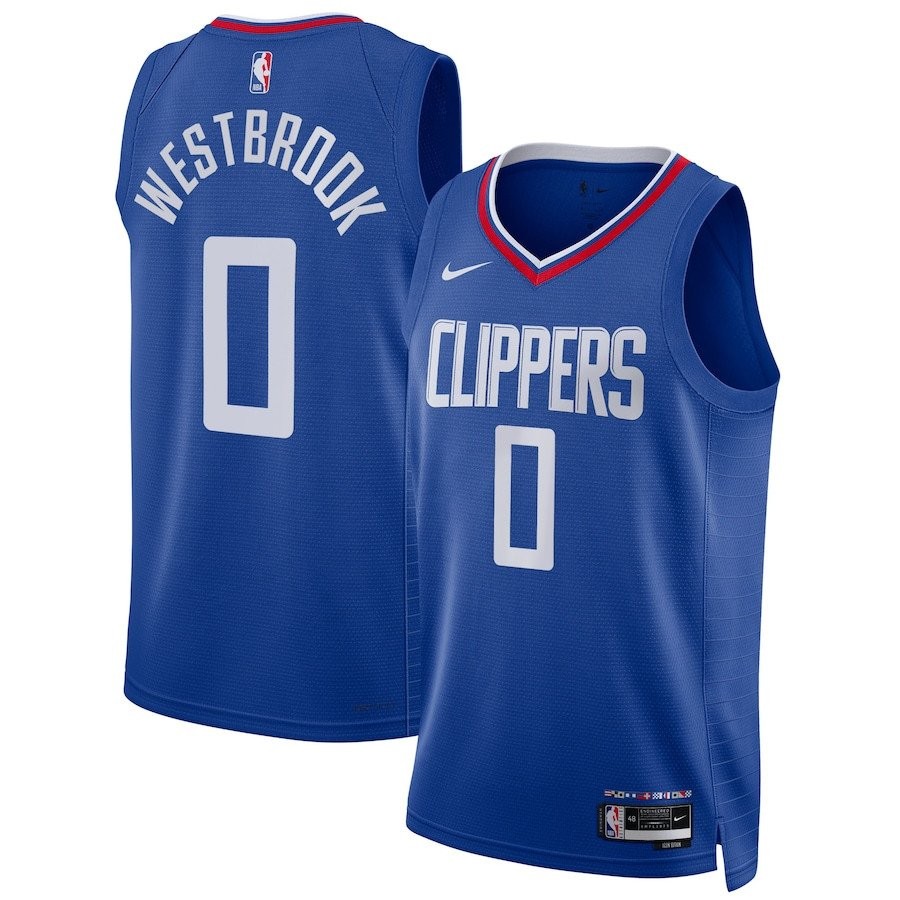 Russell Westbrook 0 Los Angeles Clippers Unisex Swingman Jersey Icon Edition Blue