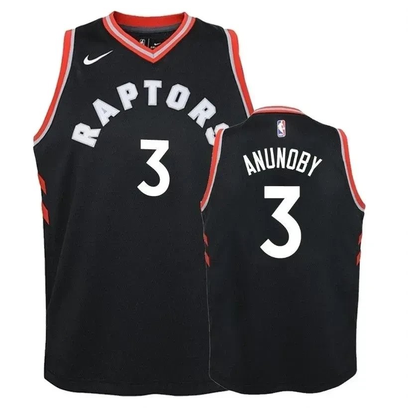Youth Raptors OG Anunoby 3 Stitched Black Basketball Jersey S-3XL Unisex