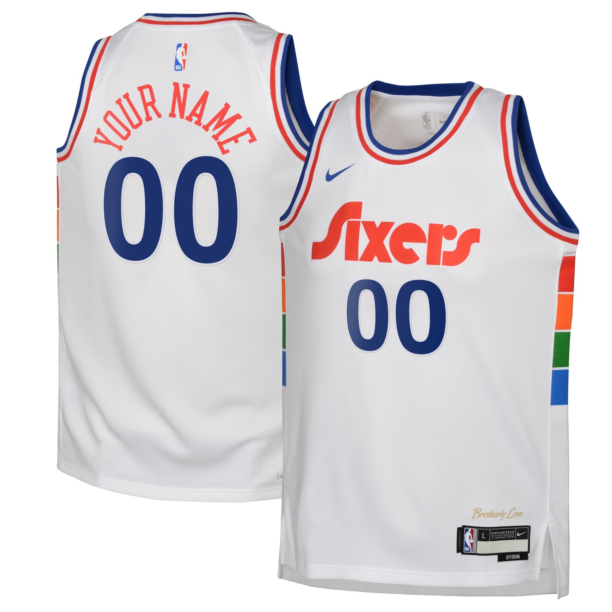 Philadelphia 76ers City Edition Swingman Jersey 2024 Custom Youth Multicolor Sizes S-3XL