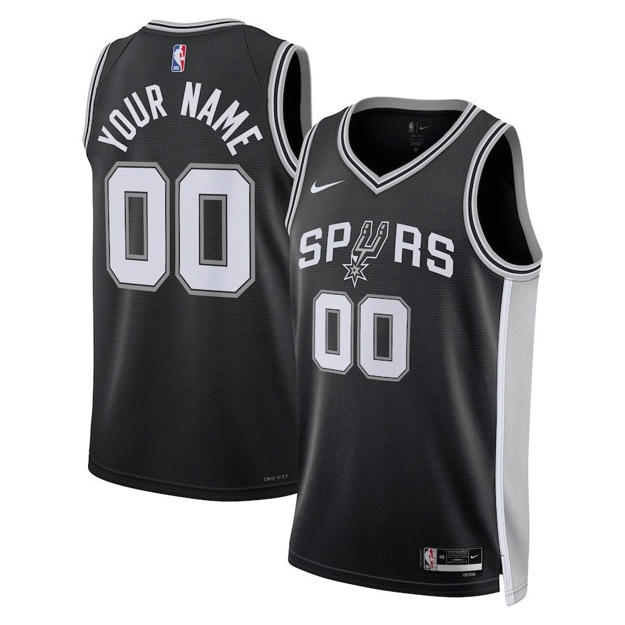 San Antonio Spurs 2023/24 Icon Swingman Custom Men Jersey Black