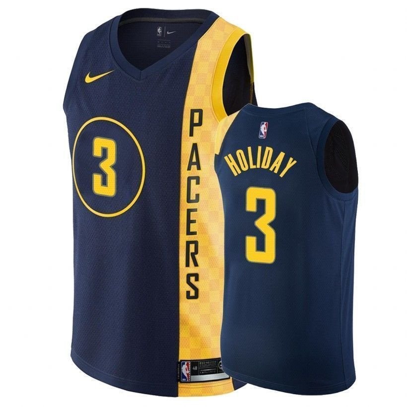 Pacers Aaron Holiday City Edition Navy Basketball Jersey - Men's Sizes S-3XL