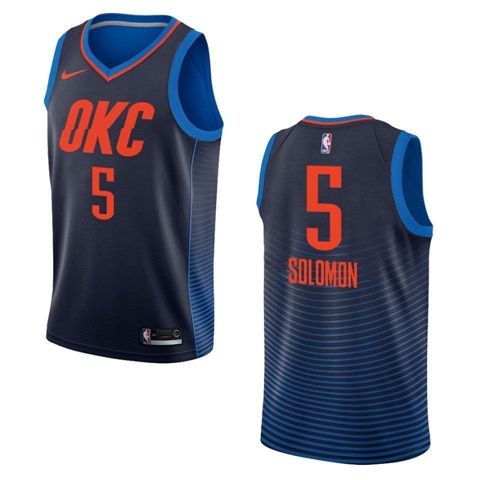 Men's Oklahoma City Thunder 5 Richard Solomon Statement Swingman Jersey - Navy