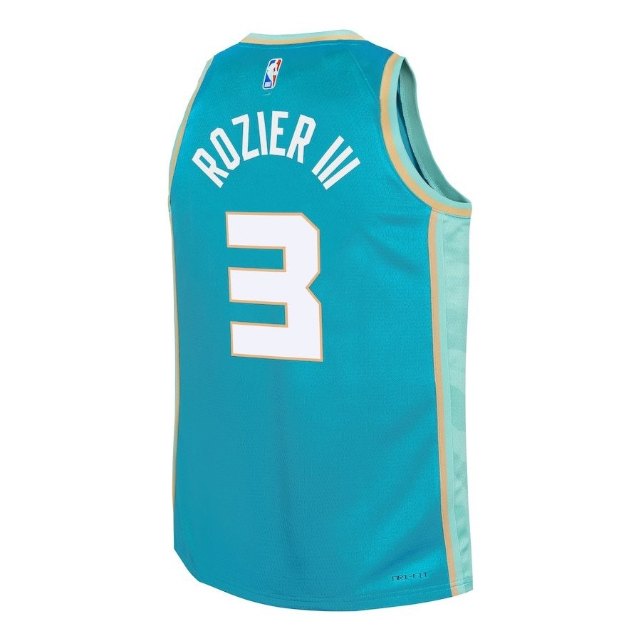 Terry Rozier III Charlotte Hornets 2023/24 City Edition Youth Swingman Jersey Teal - Image 3