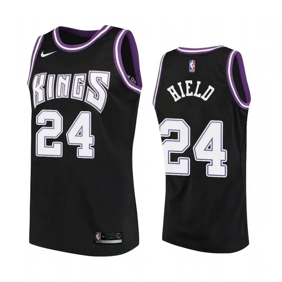 Men's Sacramento Kings 24 Buddy Hield Hardwood Classics Black Jersey