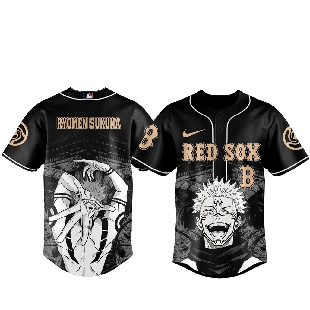 Boston Red Sox x Jujutsu Kaisen Night 2026 Ryomen Sukuna Black Baseball Jersey