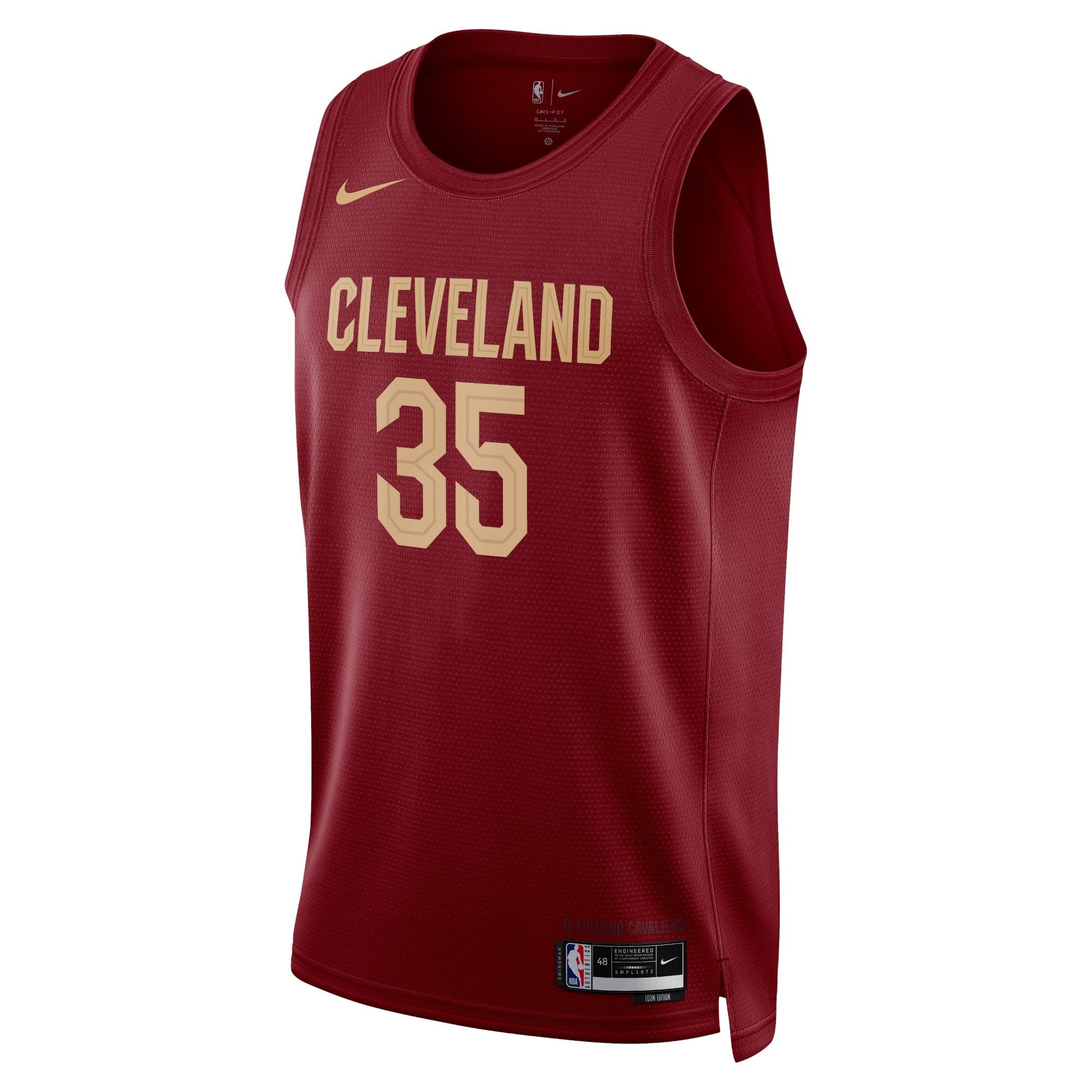 Cleveland Cavaliers Icon Edition Swingman Jersey Maroon Isaac Okoro Unisex