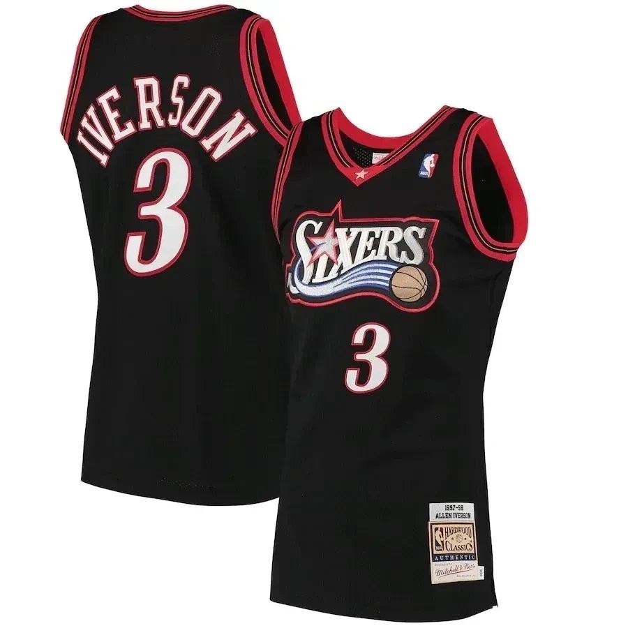 Allen Iverson Philadelphia 76ers Mitchell & Ness 1997 Hardwood Classics Jersey Black