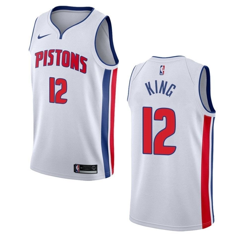 Men's Detroit Pistons 12 Louis King Association Swingman Jersey White